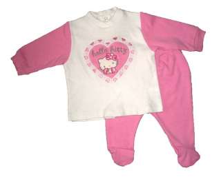 NEW Hello Kitty Baby Embroidered Heart 2pc Outfit 1M/3M  