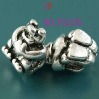 P2135 2pc Cute Tibetan Silver Spacer Beads Frog Pendant  