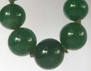 SUPERB ANTIQUE OLD CHINESE HAND KNOTTED JADE JADEITE GRADUATED BEAD 