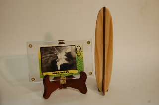 Rare Dale Velzy Trading Card Mini Wood Surfboard Model  