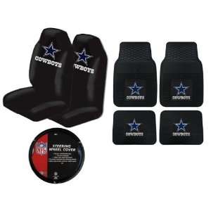   Floor Mats and A Set of 2 Universal Fit Seat Covers and 1 Steering