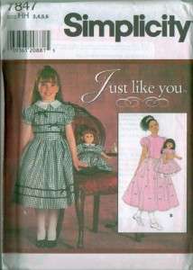 Girls/Child W/ Matching Doll Clothes Sewing Pattern UC  