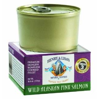 Henry & Lisas Natural Seafood Wild Alaskan Pink Salmon, 6 Ounce Cans 