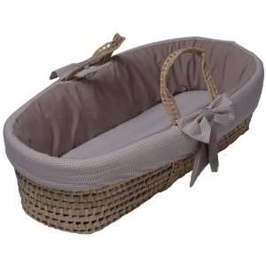 Baby Doll Bedding Gingham Moses Basket, Khaki Baby