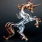 Unicorn Rearing Figurine Sculpture of Hand Blown Glass