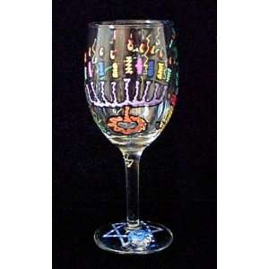   Happiness Design   Hand Painted   Wine Glass   8 oz.