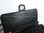Auth Chanel black vintage quilted LAMB handbag #215  