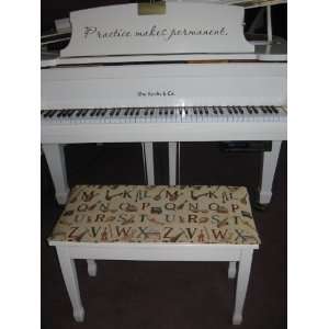   Bench Cushion in Solo Fabric   Instrument Alphabet 