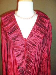 Nygard Burgundy Red Ruffled Cocktail Top/Blouse 16  