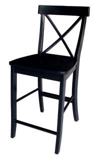24H Seat X Back Counter Height Stool Dining Room Chair   Black Solid 