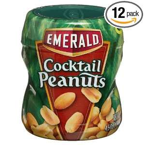 Emerald Nuts Cocktail Peanuts, 4.5 Ounce Canisters (Pack of 12 