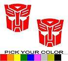 PAIR TRANSFORMERS 2 DECAL STICKER VINYL CELL AUTOBOT