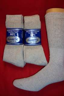 Lot/6 prs MPC 10 13 Diabetic Socks, Gray, NWT  