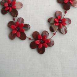 Red Jasper and Coral Floral Jewelry Set (Thailand)  