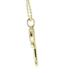   Gold 1/10ct TDW Diamond Heart Key Necklace (J, I2 I3)  