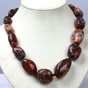 19L Leopard Skin Jasper Graduated Loose Beads GIFT Necklace   from 