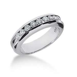 18K Gold Diamond Anniversary Wedding Ring 9 Round Brilliant Diamonds 0 