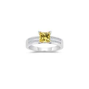  0.48 Cts Diamond & 1.04 Cts Yellow Sapphire Engagement 