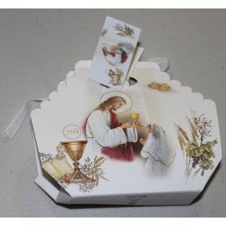 First Communion Favor Box Bonbonieres with Ribbons and Tags   Girl 