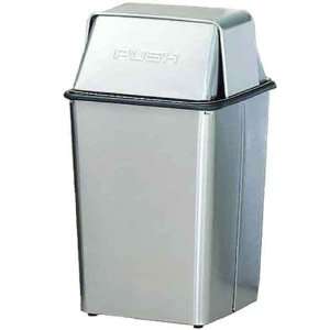 Stainless Steel Trash Can with Hamper & Push Top   36 Gallons  
