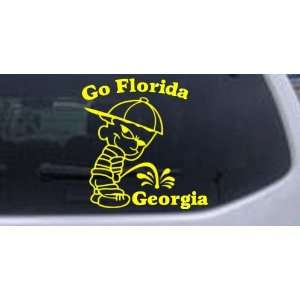 Yellow 12in X 12.0in    Go Florida Pee On Georgia Car Window Wall 