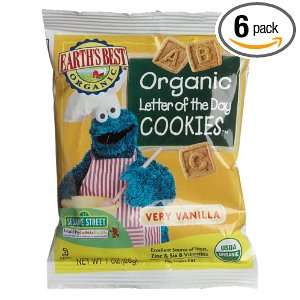 Earths Best Cookies Very Vanilla, 6 Count, 1 Ounce Units (Pack of 6)