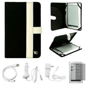 Canvas Black White Case Cover with Accessory Slots for Sony PRS950 
