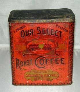 Rare Carhart Coffee Can w/ Railroad Logo New York Coffee Tin  