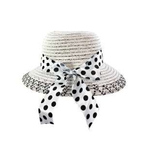  Faddism Stylish Women Summer Straw Hat White Design with 