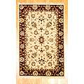 Afghan Hand knotted Beige/ Burgundy Oushak Wool Rug (39 x 59) Today 