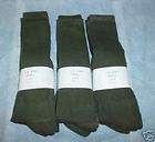 12pr US Army Boot Socks w/ Anti Fungal Sole GREEN 9 11 MED