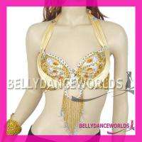 BELLY DANCE COSTUME BRA TOP BEADS SEQUINS PAILLETTES  