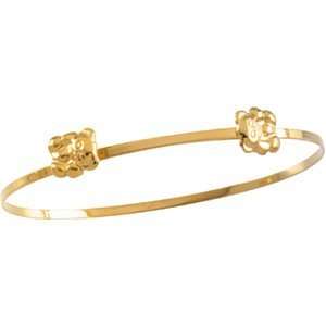  14K Yellow Gold 04.50 Inches Youth Teddy Bear Bracelet 
