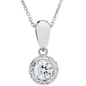  0.55 Carat 18kt White Gold Diamond Necklace Jewelry
