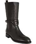 YSL Yves Saint Laurent NEW CHYC Black Leather Mid Calf Flat Boots 35.5 