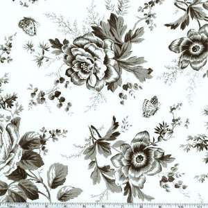   Alice Botanical Toile White Fabric By The Yard Arts, Crafts & Sewing