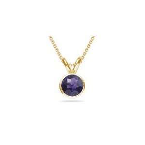  0.67 Cts Amethyst Solitaire Pendant in 18K Yellow Gold 