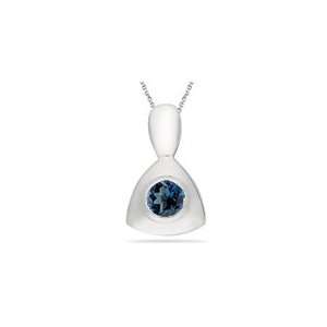  0.52 Cts London Blue Topaz Solitaire Pendant in Silver 