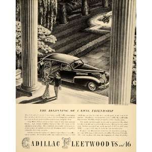 1939 Ad Cadillac Fleetwood V8 V16 Automobile Motors   Original Print 