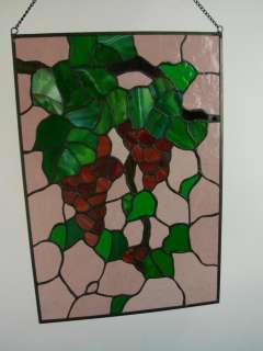 GRAPE Custom Stained Glass Hanging Window Door Wall Panel Pane $350 