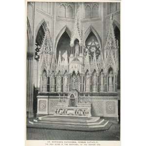  1893 Print Altar St. Patricks Cathedral New York City 