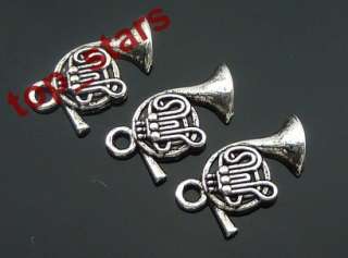30 pcs Tibetan Silver French horn charms Pendants  