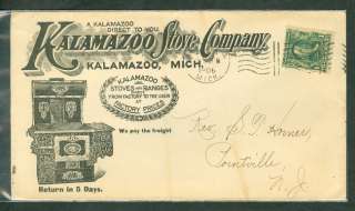 US 1906, Kalamazoo Stove Co. boldly illustrated advertising cover w/1 