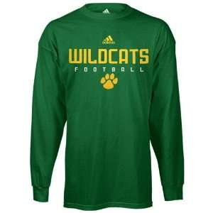 adidas Northern Michigan Wildcats Green Sideline Long Sleeve T shirt 