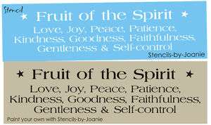 Lg. STENCIL Fruit Holy Spirit Love Joy Peace Christian  