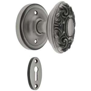 Classic Rosette Mortise Lock Set With Decorative Oval Knobs in Antique 