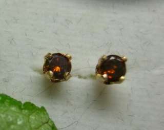24ctw RED DIAMOND Stud Earrings 14kt Yellow Gold  