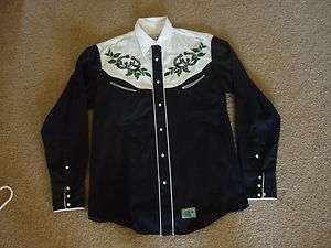   WEST CLASSISC WESTERN COWBOY RODEO SHOW SHIRT EMBROIDERED HORSESHOES M