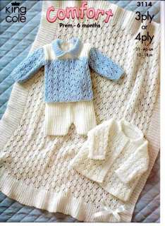 4ply Shawl,Jacket,Sweater Shorts Knit Pattern KC3114  