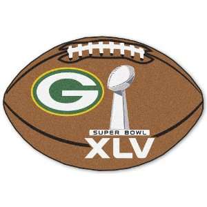   Bay Packers Super Bowl XLV Champions 22 x 35 Football Shaped Area